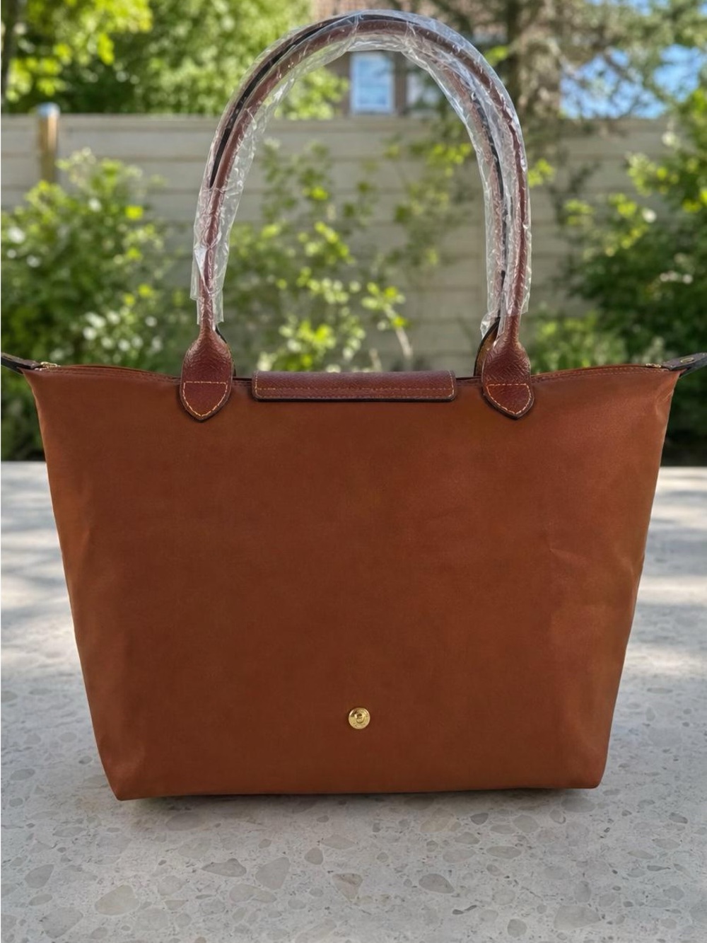 Longchamp Brown Nylon Tote with Leather Trim - Picture 5 of 6